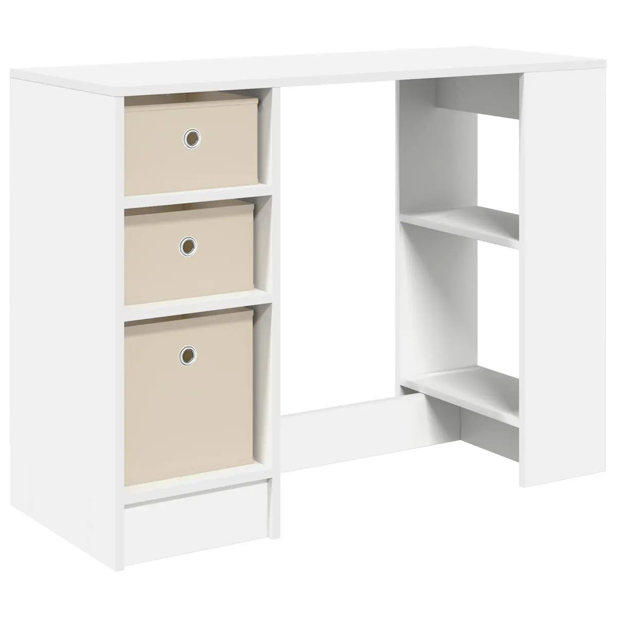 Rectangular White Writing Desk for Home Office