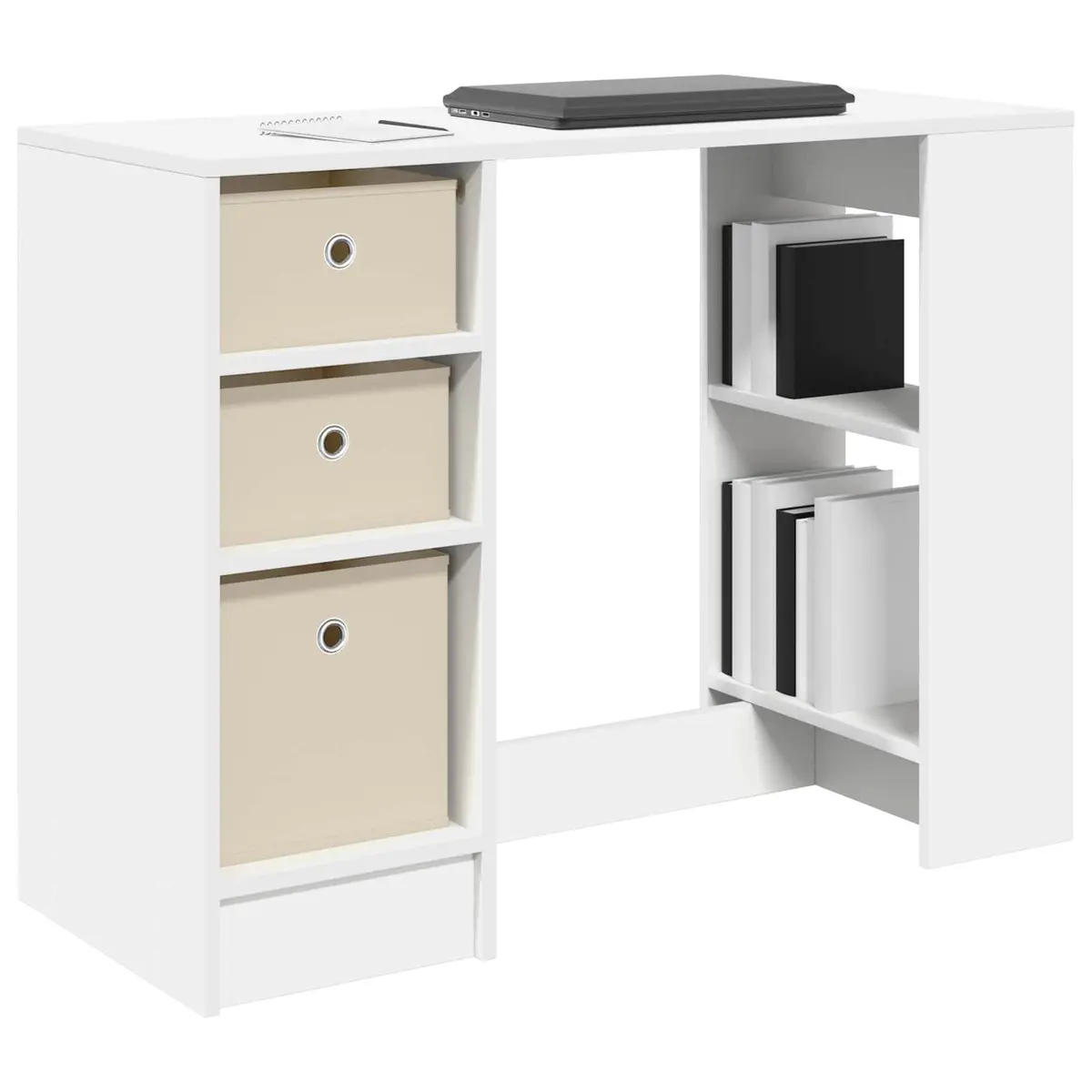 Rectangular White Writing Desk for Home Office