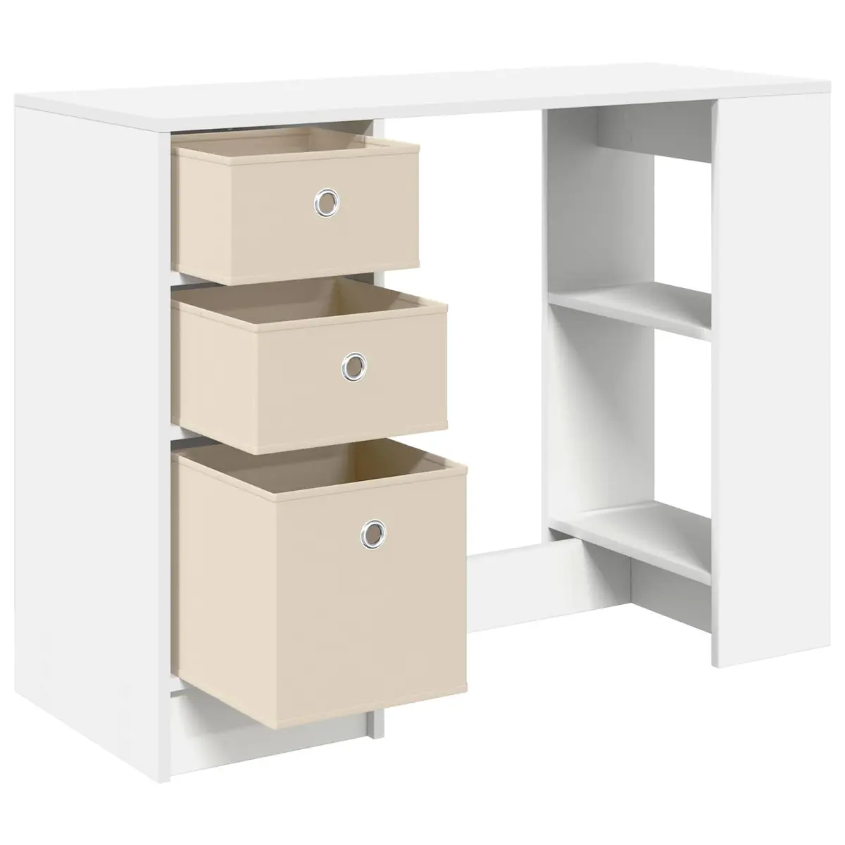 Rectangular White Writing Desk for Home Office