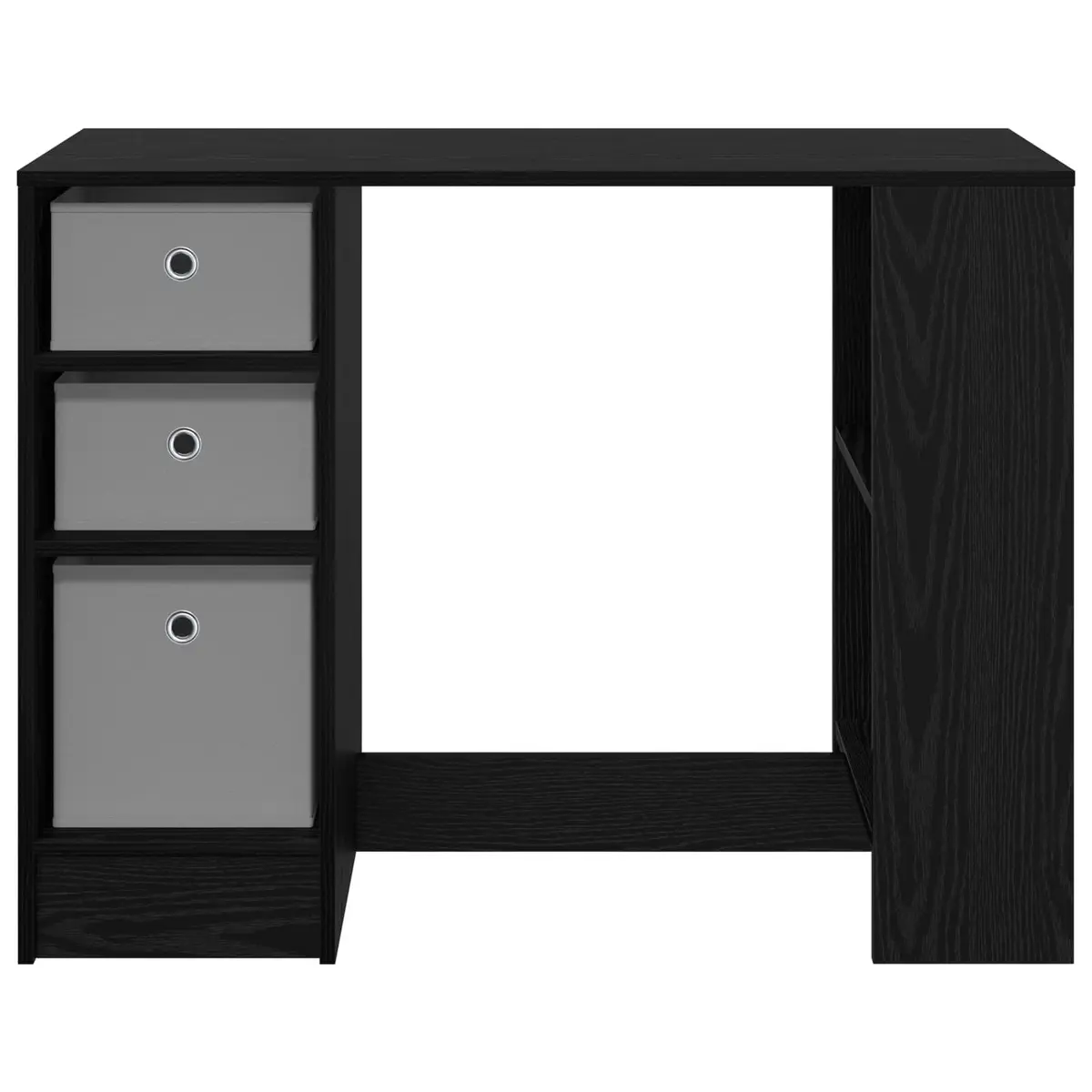 Black Oak Desk 100x40x75cm Engineered Wood Rectangular Office Study Writing