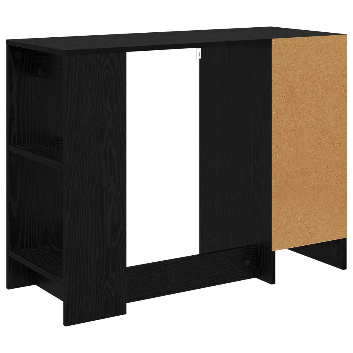 Black Oak Desk 100x40x75cm Engineered Wood Rectangular Office Study Writing