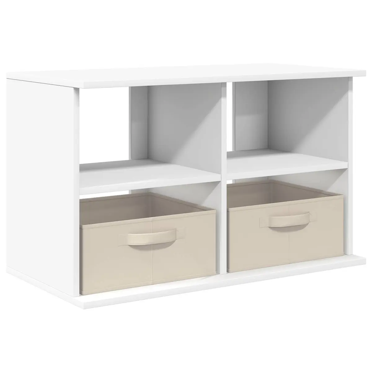 TV Stand White Modern Lowboard Storage Unit 79 x 40 x 48 cm Engineered Wood