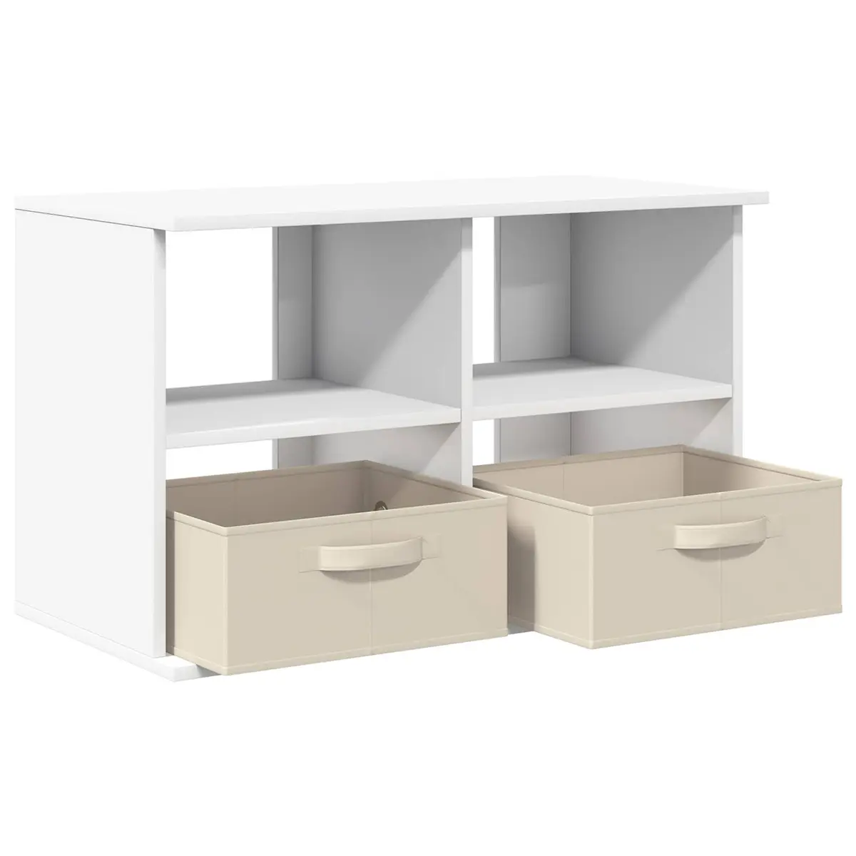 TV Stand White Modern Lowboard Storage Unit 79 x 40 x 48 cm Engineered Wood