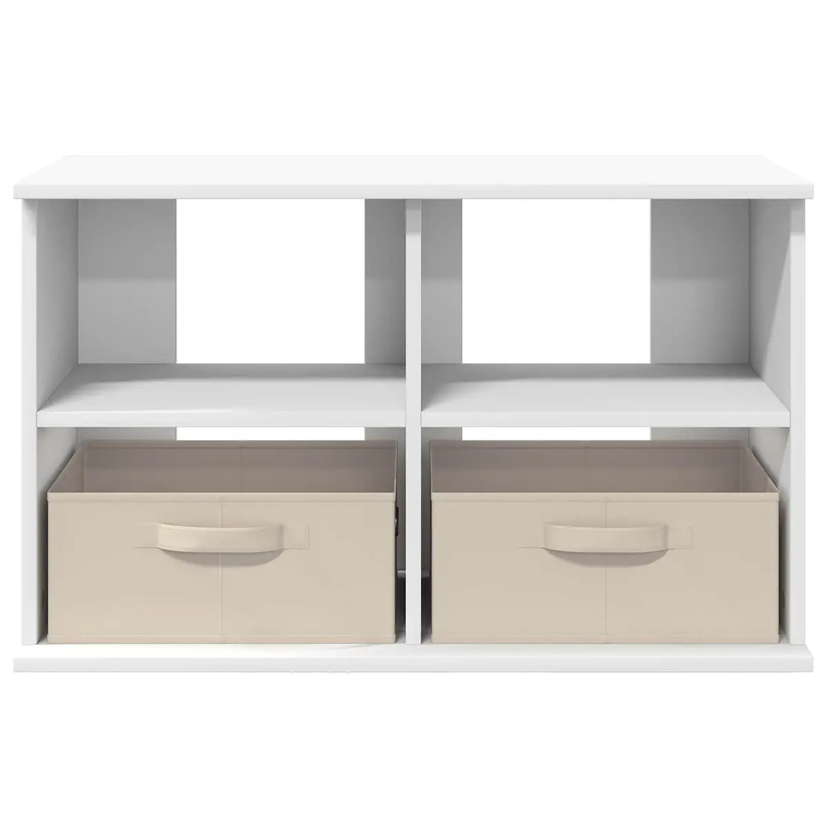 TV Stand White Modern Lowboard Storage Unit 79 x 40 x 48 cm Engineered Wood