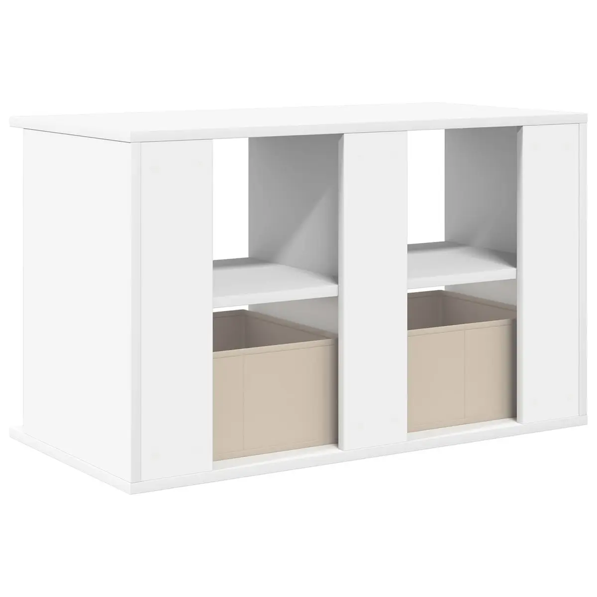 TV Stand White Modern Lowboard Storage Unit 79 x 40 x 48 cm Engineered Wood