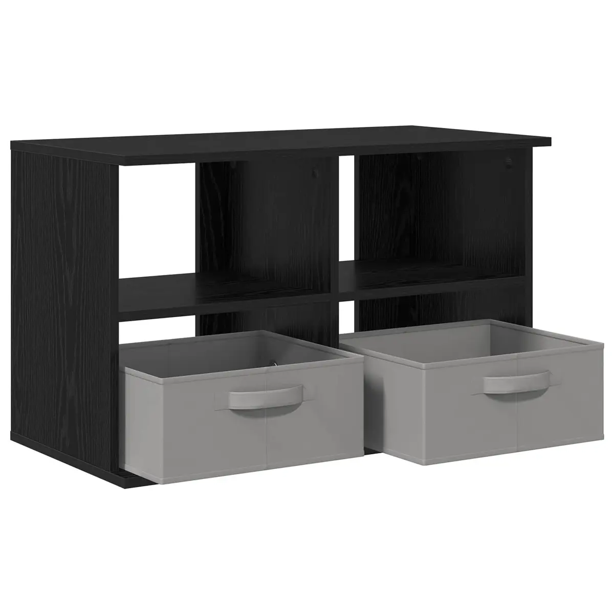 TV Stand Black Oak Modern 79x40x48cm Engineered Wood
