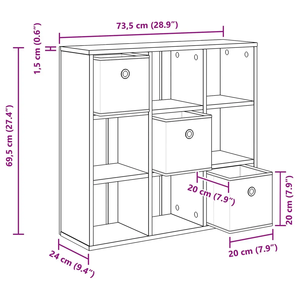Black Oak Sideboard with Drawer for Storage