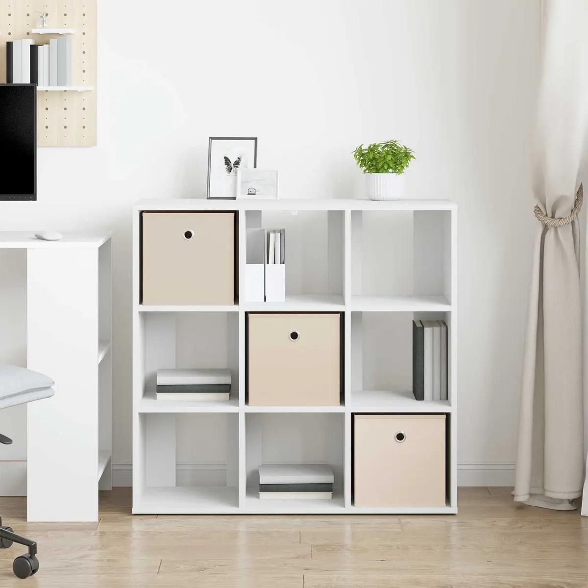 Sideboard Storage Cabinet White Modern 88.5 x 29 x 84.5 cm Engineered Wood