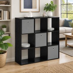 Black Oak Sideboard Storage Cabinet 102 x 31 x 99.5 cm