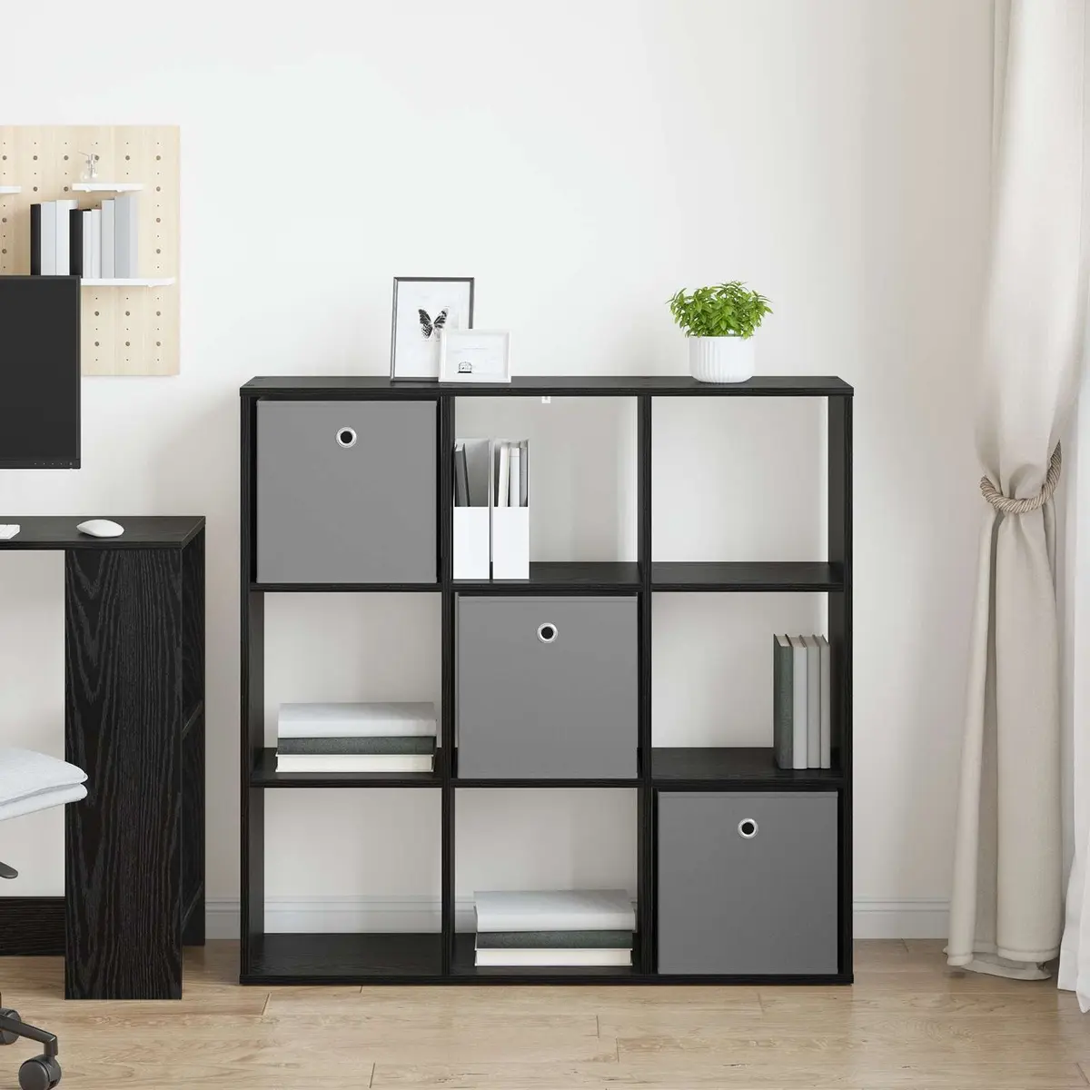 Sideboard Storage Cabinet Black Oak 102 x 31 x 99.5 cm Engineered Wood