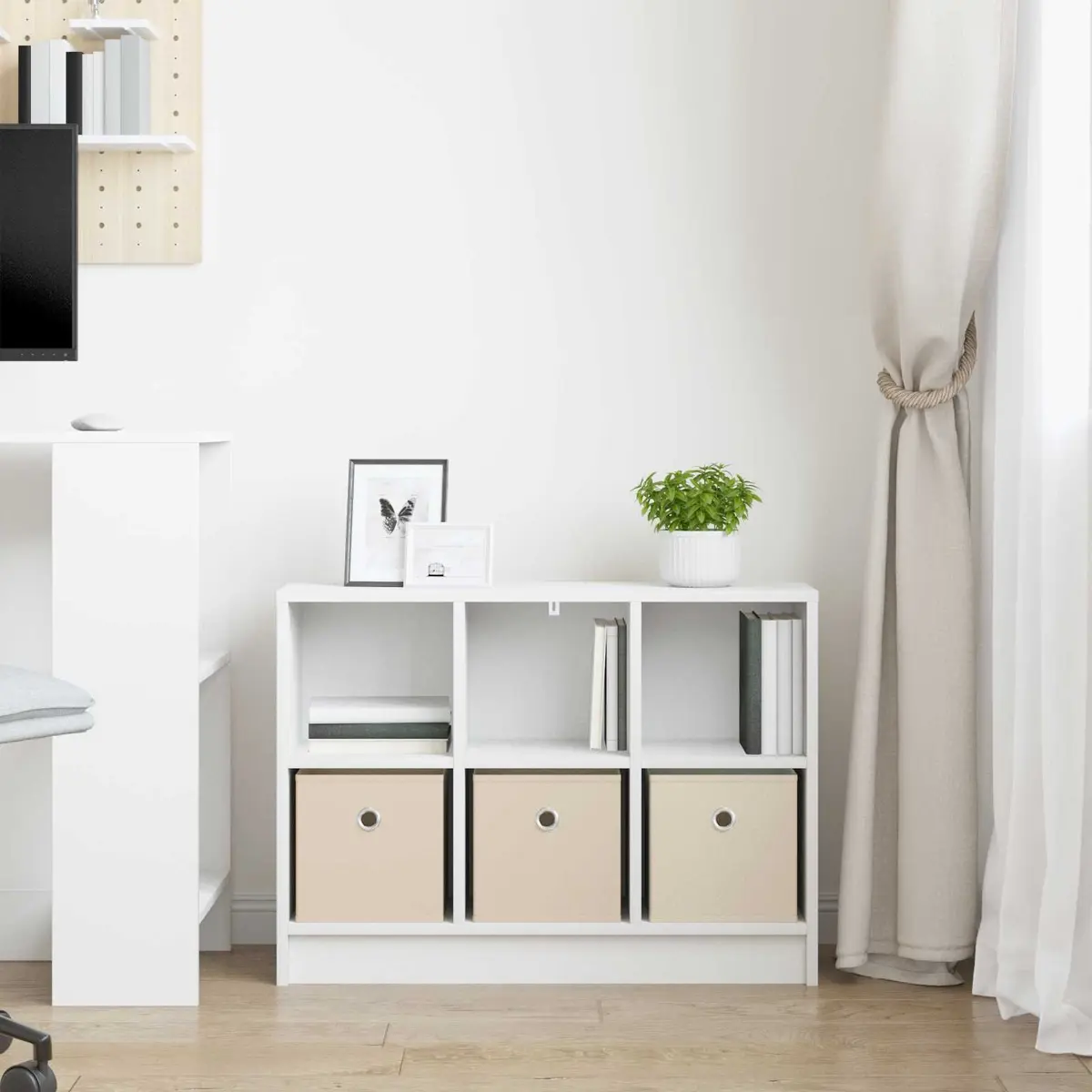 White Sideboard Storage Cabinet for Living Spaces
