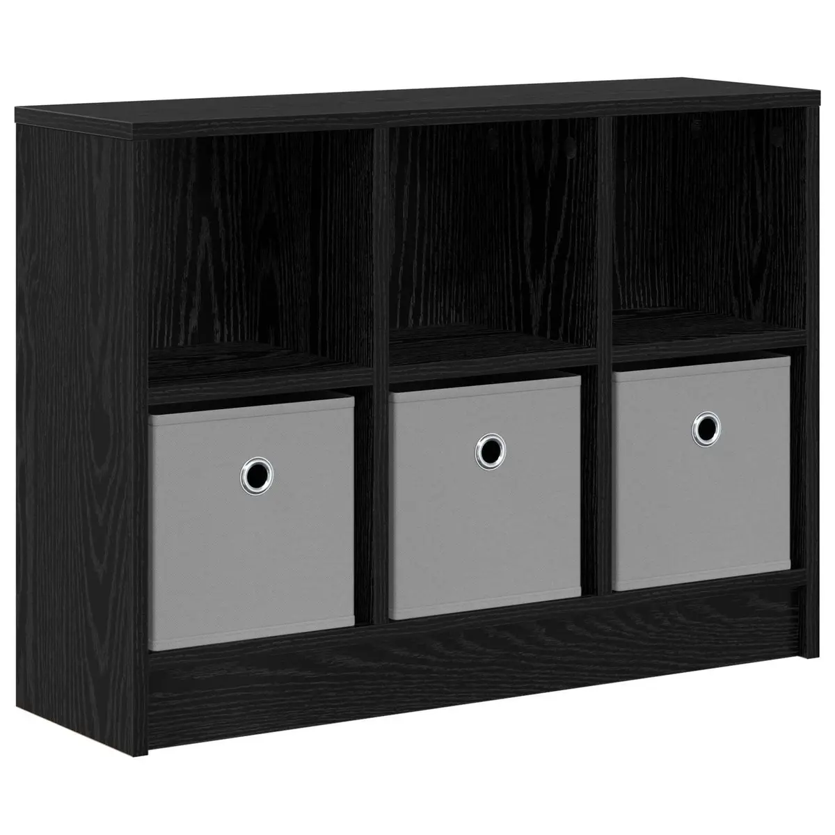 Black Sideboard with Drawer Modern Storage Cabinet Engineered Wood Living Room