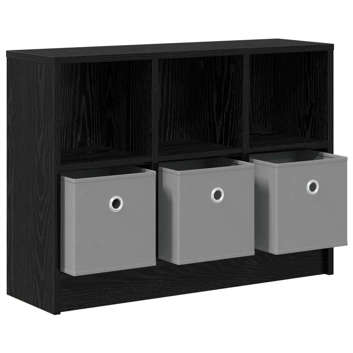 Black Sideboard with Drawer Modern Storage Cabinet Engineered Wood Living Room