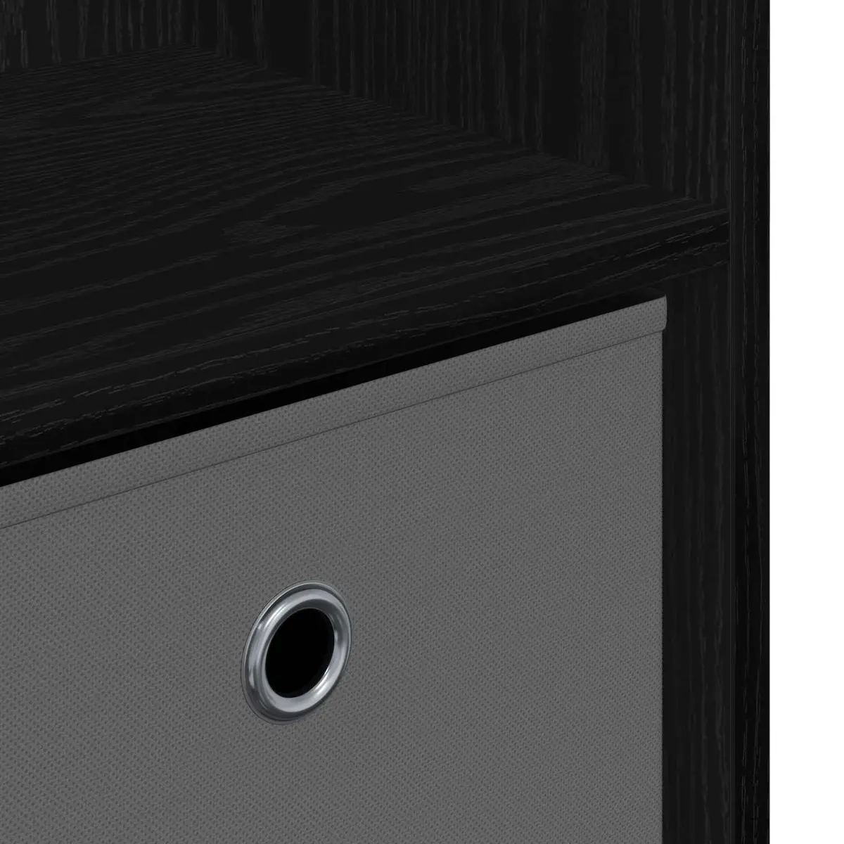 Black Sideboard with Drawer Modern Storage Cabinet Engineered Wood Living Room