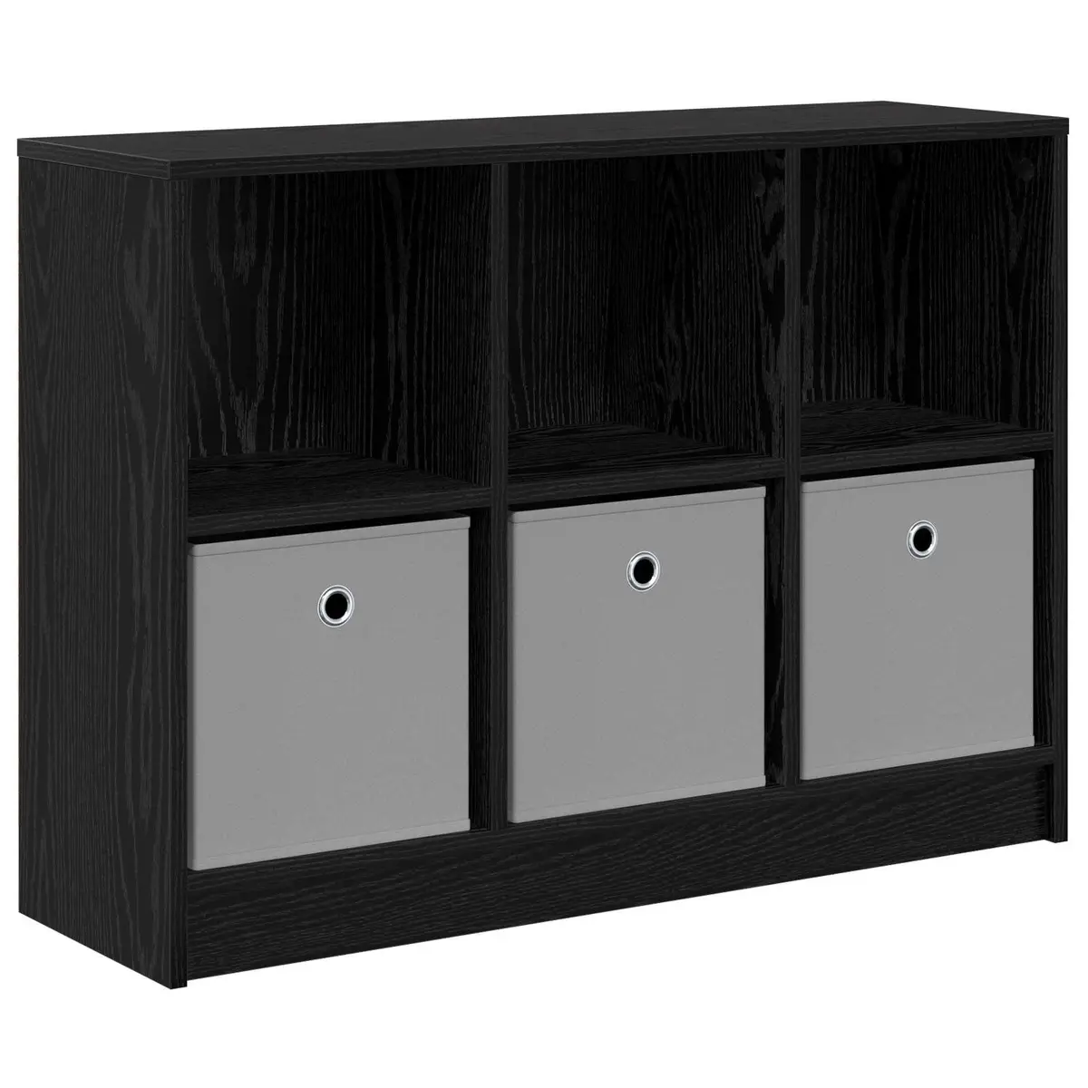 Sideboard Black Oak Modern 88.5 x 27.5 x 63.5 cm Engineered Wood