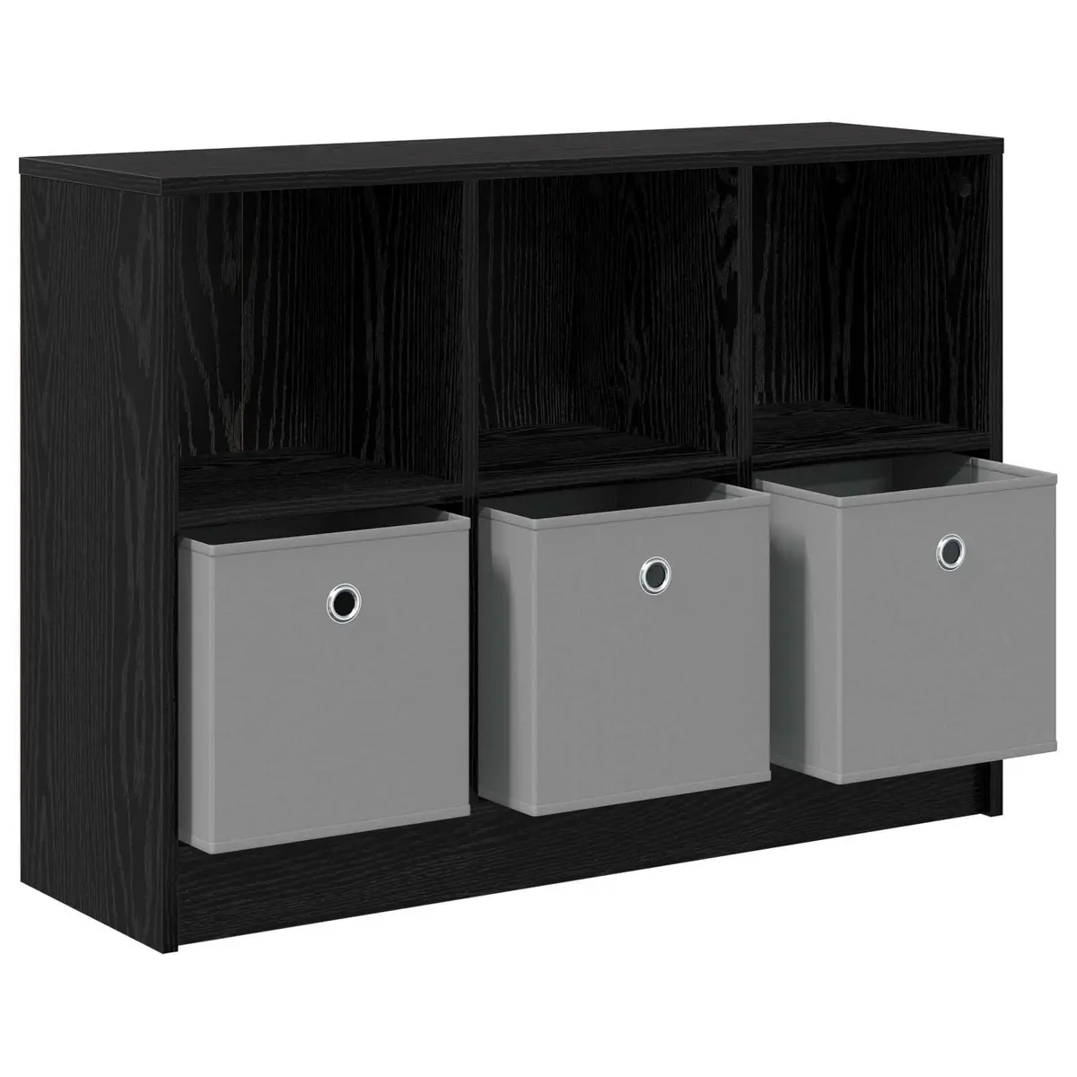 Sideboard Black Oak Modern 88.5 x 27.5 x 63.5 cm Engineered Wood