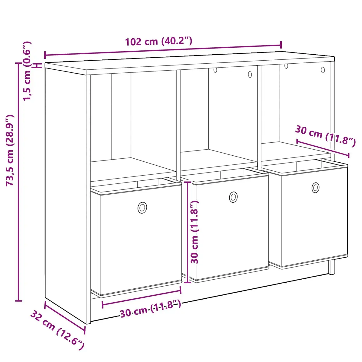 White Sideboard with Drawer Storage Cabinet Modern Living Room Hallway Buffet