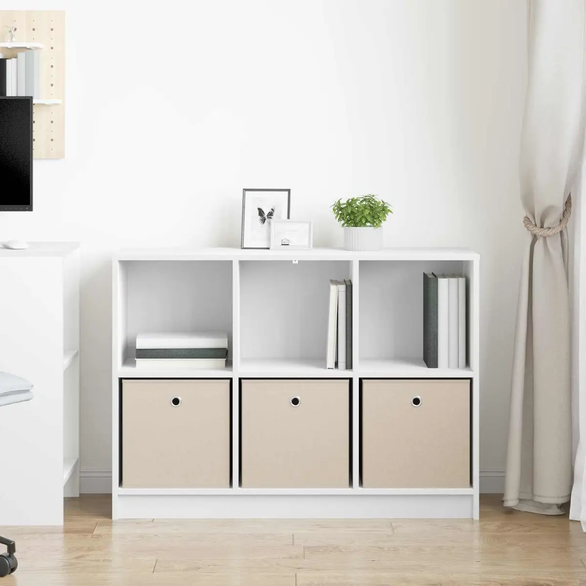 White Sideboard with Drawer Storage Cabinet Modern Living Room Hallway Buffet