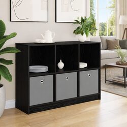 Black Oak Sideboard Storage Cabinet for Living Spaces