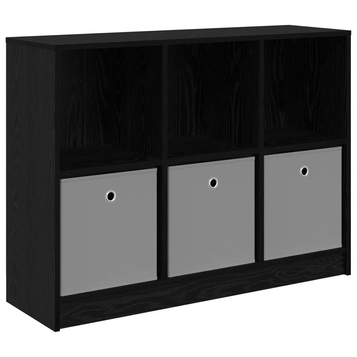Black Oak Sideboard Storage Cabinet for Living Spaces