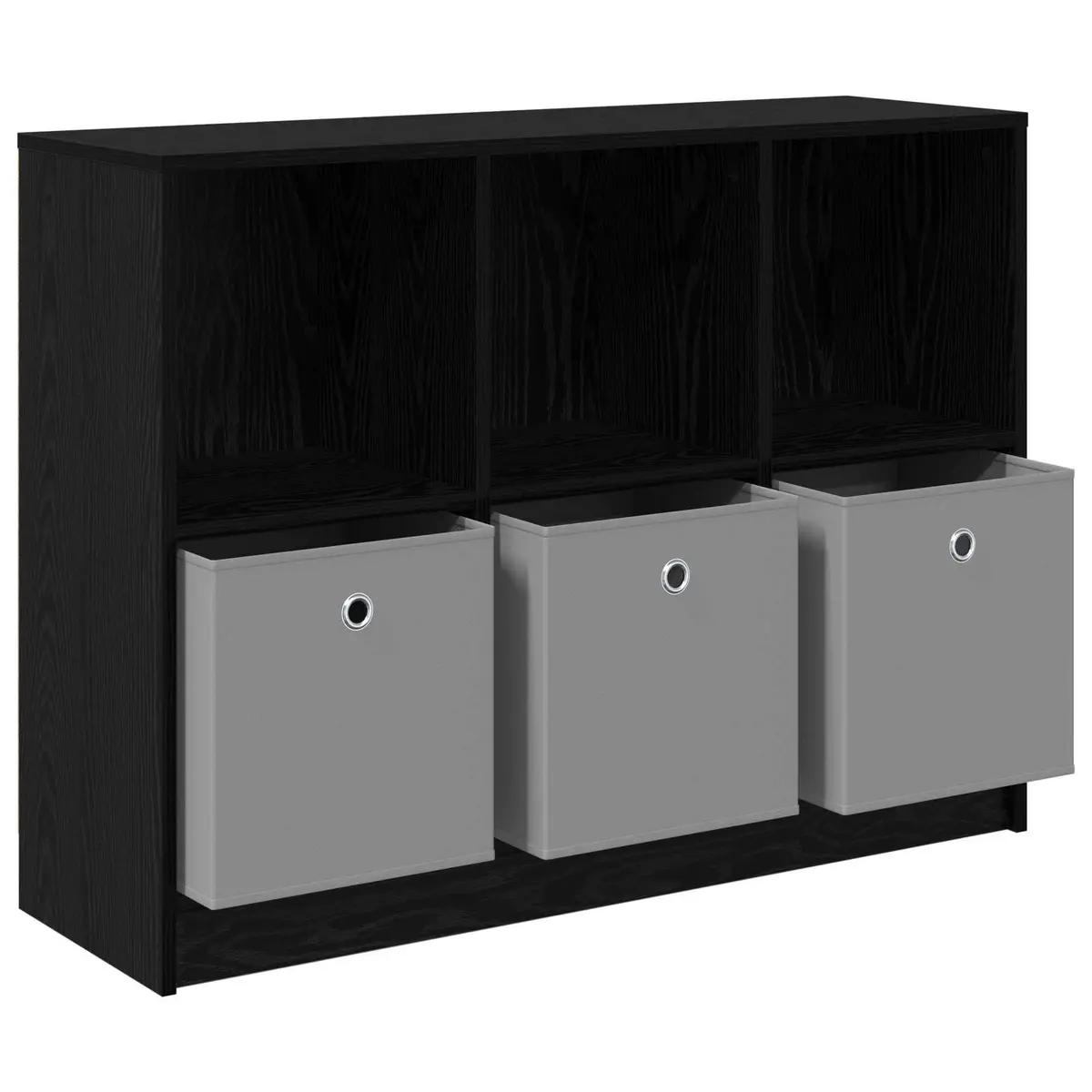 Black Oak Sideboard Storage Cabinet for Living Spaces