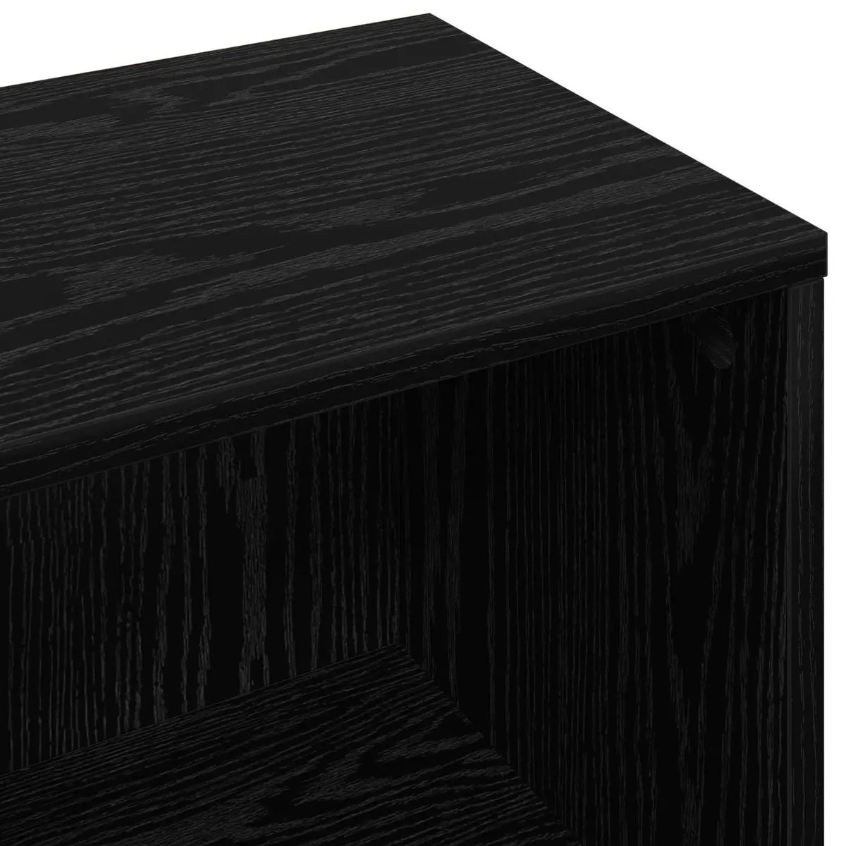 Black Oak Sideboard Storage Cabinet for Living Spaces