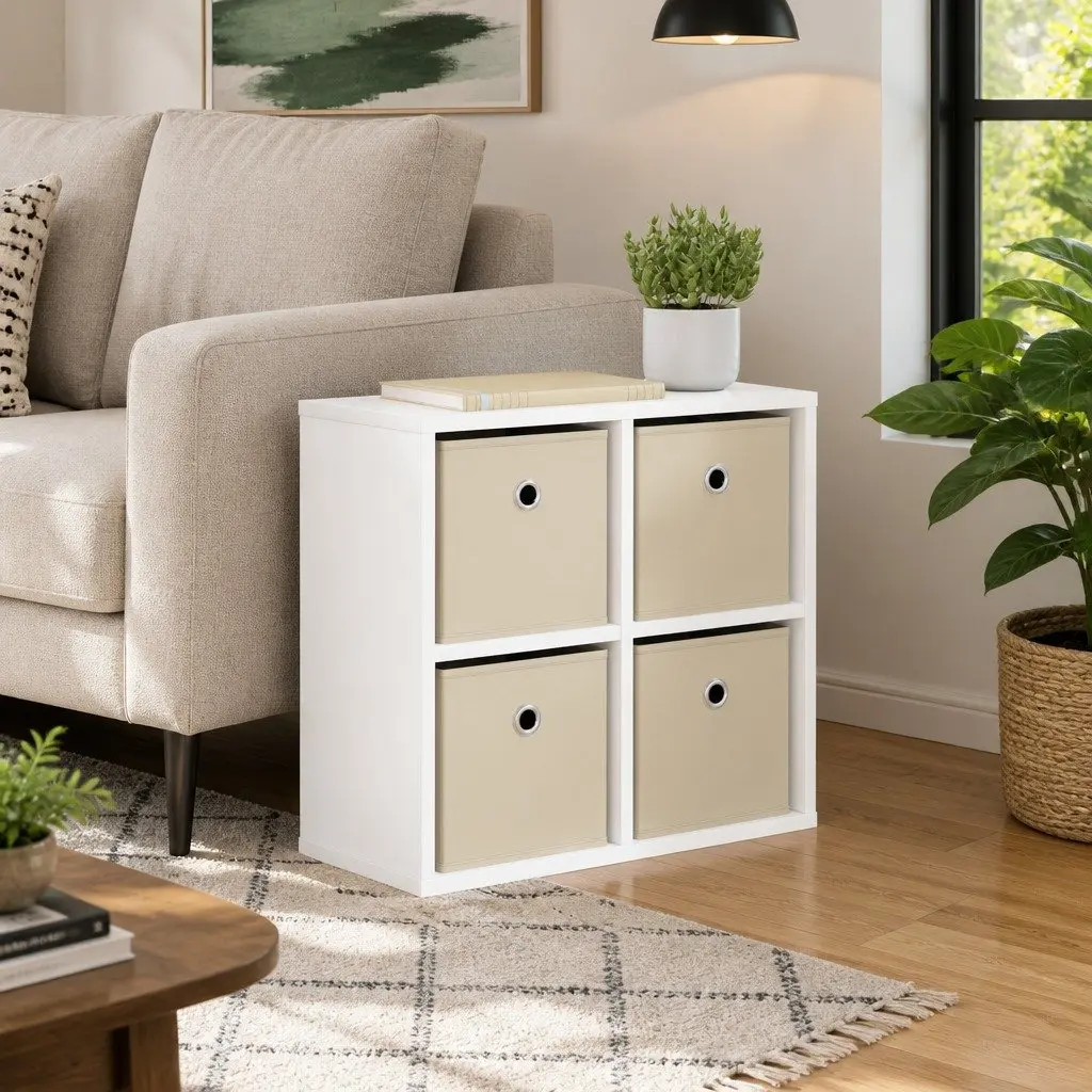 Sideboard White Modern 49.5 x 22 x 47 cm Engineered Wood