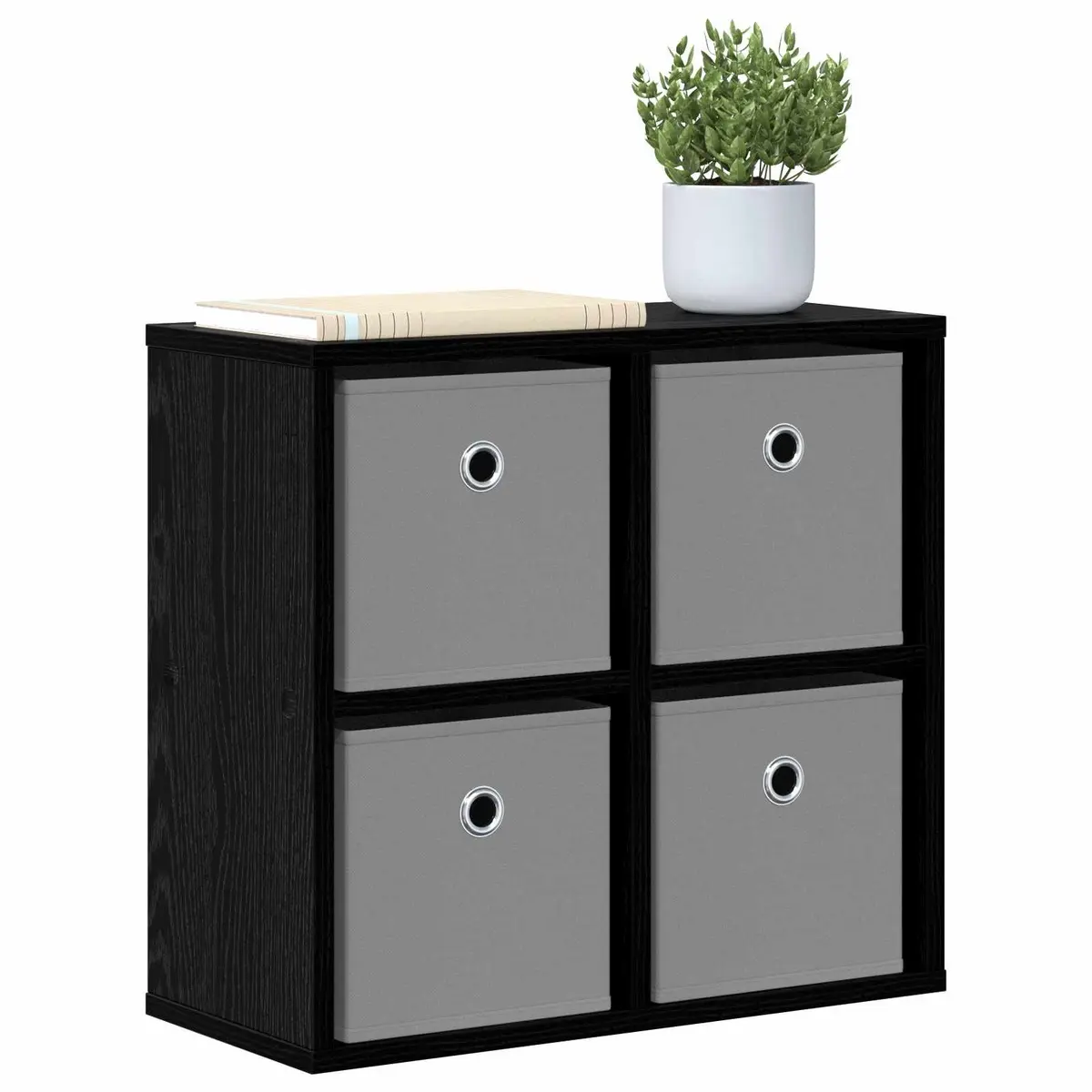 Sideboard Black Oak Storage Cabinet 49.5 x 22 Engineered Wood