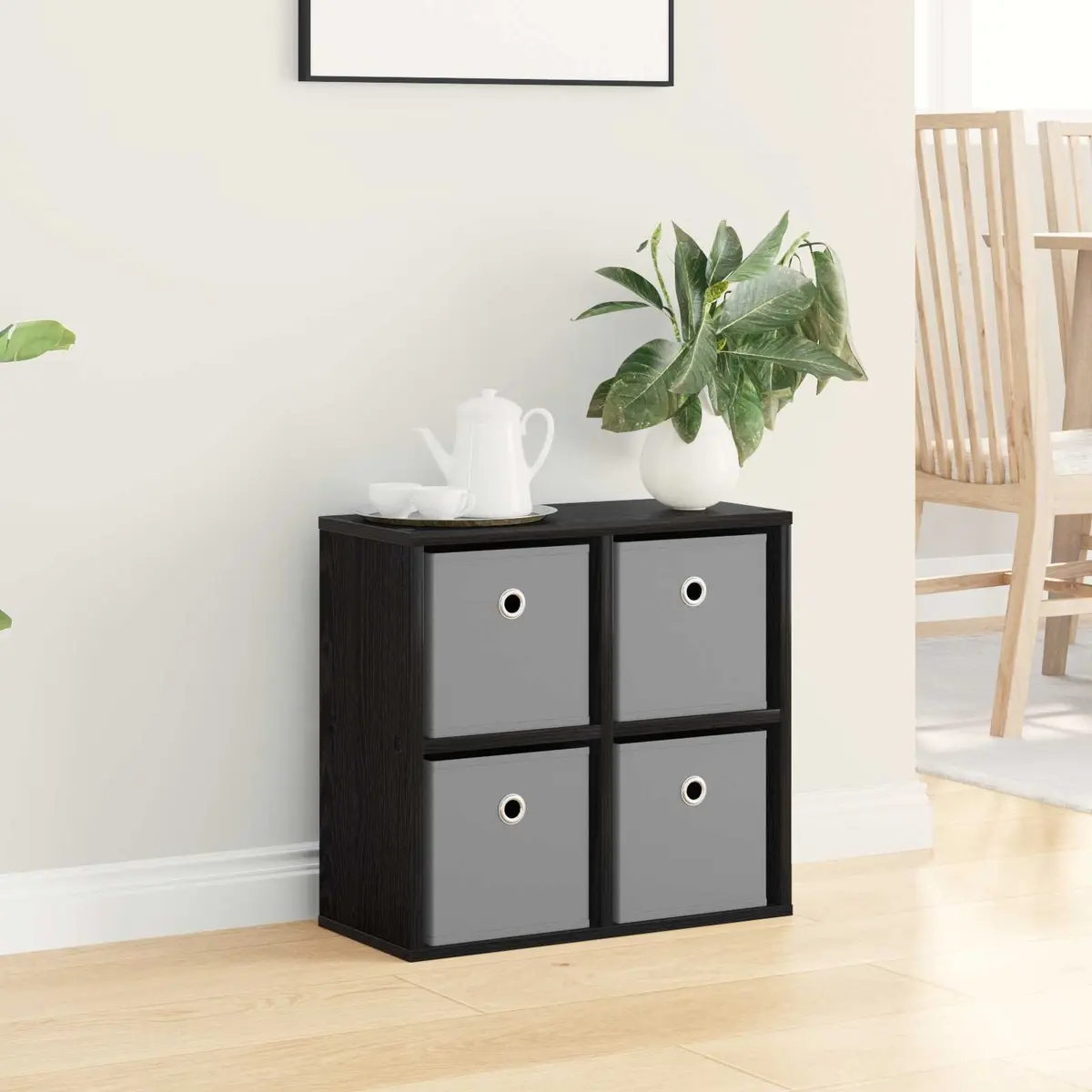 Sideboard Black Oak Storage Cabinet 49.5 x 22 Engineered Wood