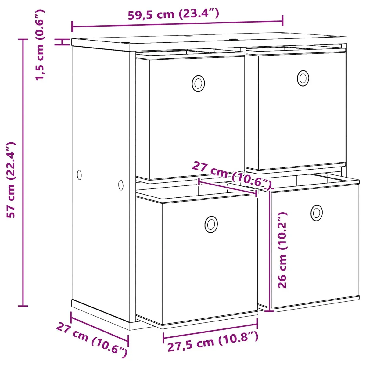 White Storage Sideboard with Drawer