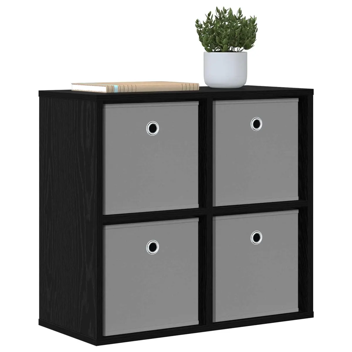 Sideboard Black Oak Storage Cabinet 59.5 x 27 x 57 cm Engineered Wood