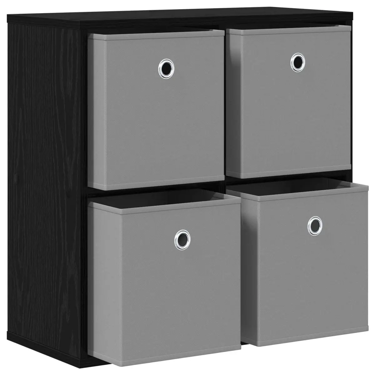 Sideboard Black Oak Storage Cabinet 59.5 x 27 x 57 cm Engineered Wood