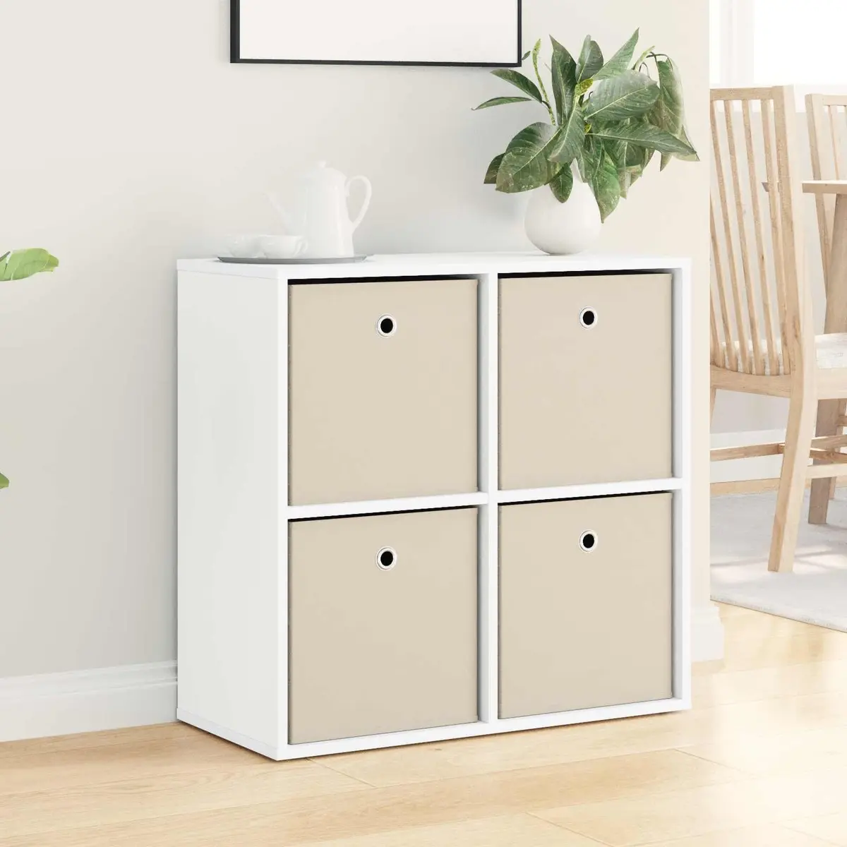 White Sideboard with Drawer Modern Storage Cabinet Living Room Furniture 68.5cm