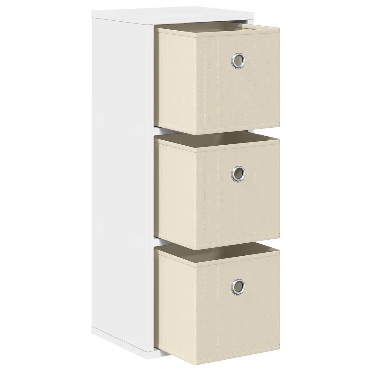 Sideboard White Modern 25.5 x 22 x 69.5 cm Engineered Wood Storage Cabinet