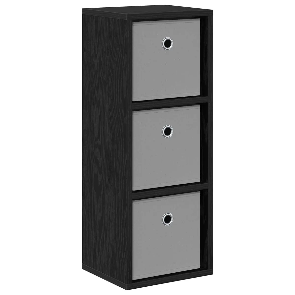 Sideboard Black Oak Modern Storage Cabinet 25.5 x 22 x 69.5 cm Engineered Wood