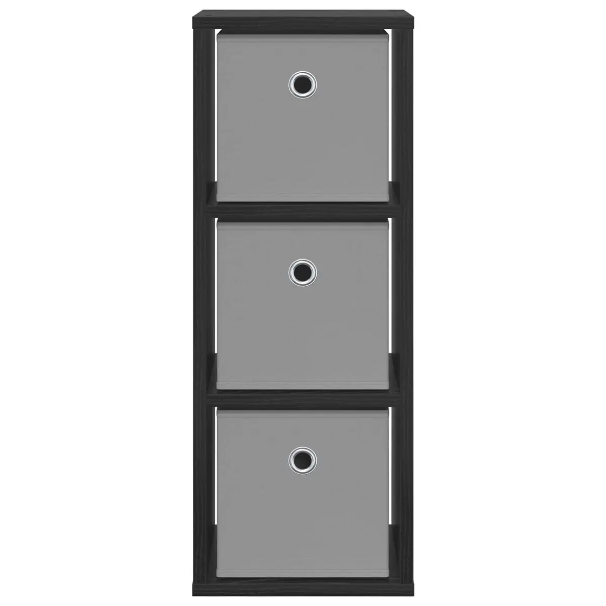 Sideboard Black Oak Modern Storage Cabinet 25.5 x 22 x 69.5 cm Engineered Wood