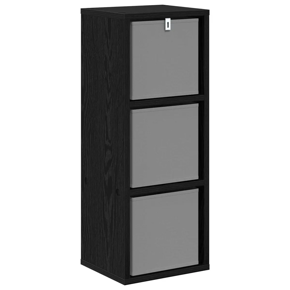 Sideboard Black Oak Modern Storage Cabinet 25.5 x 22 x 69.5 cm Engineered Wood