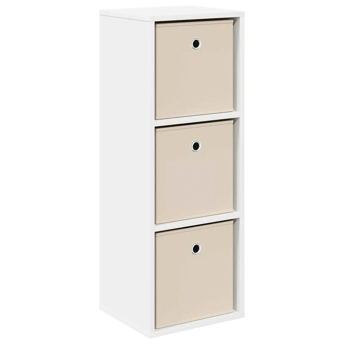 Sideboard White Modern Storage Cabinet with Drawer and Shelves Engineered Wood 30.5 x 27 x 84.5 cm