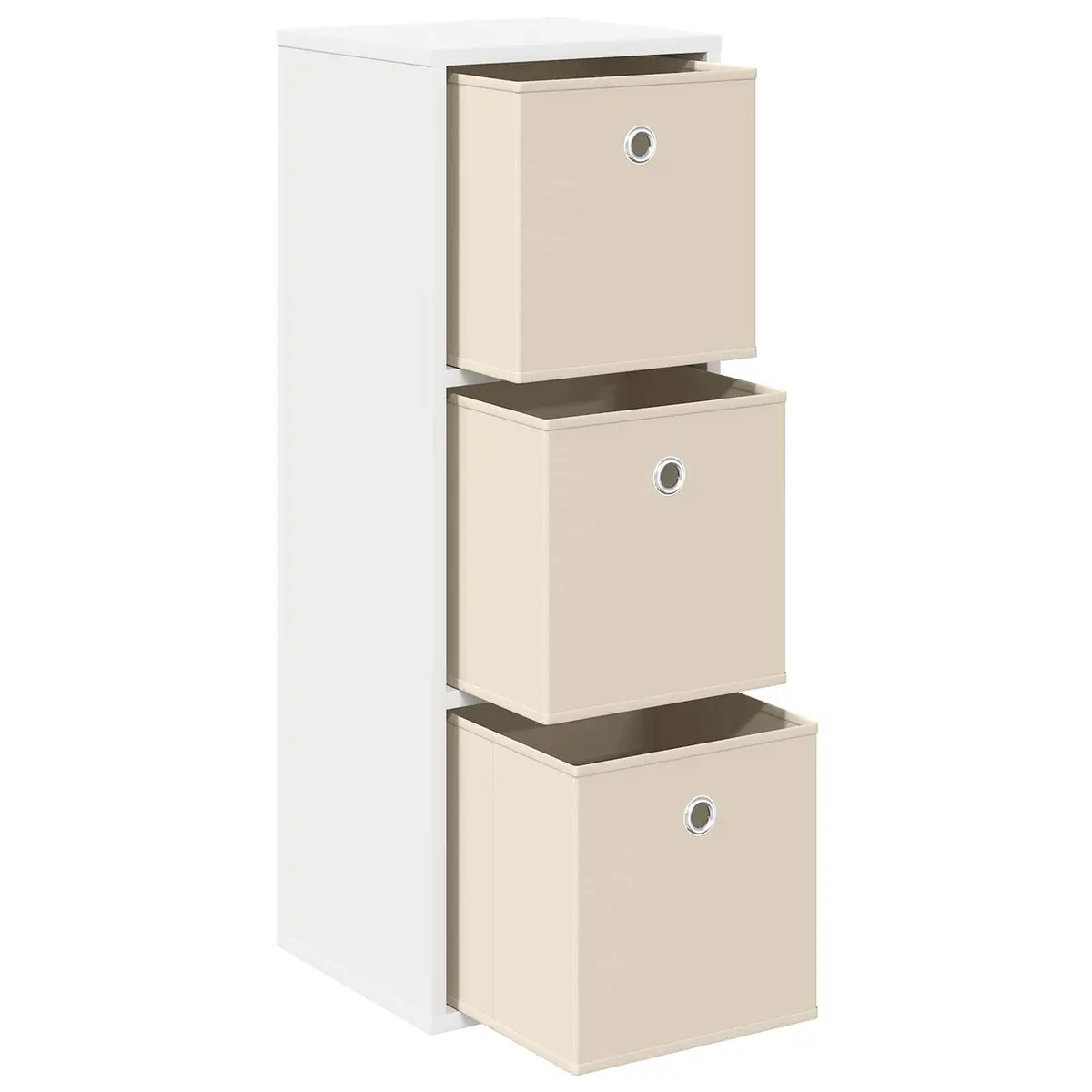Sideboard White Modern Storage Cabinet with Drawer and Shelves Engineered Wood 30.5 x 27 x 84.5 cm