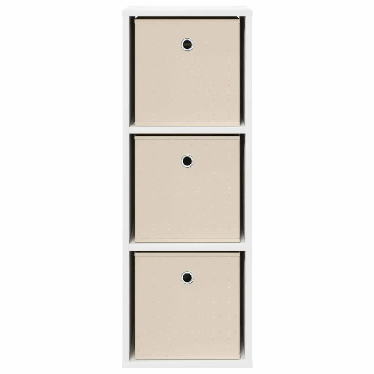 Sideboard White Modern Storage Cabinet with Drawer and Shelves Engineered Wood 30.5 x 27 x 84.5 cm