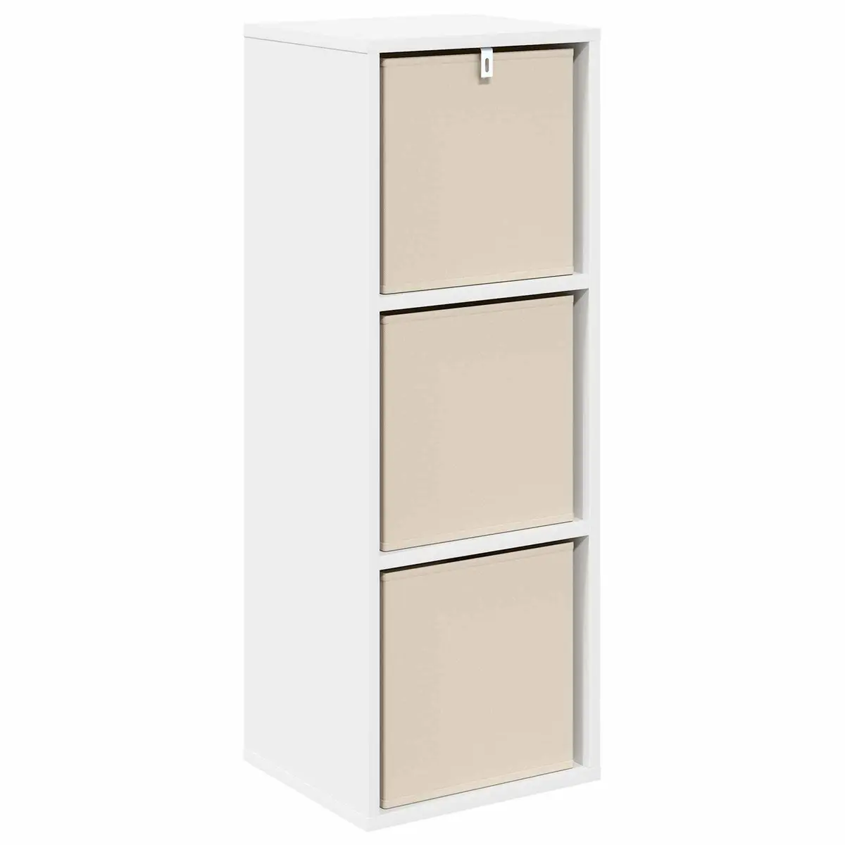 Sideboard White Modern Storage Cabinet with Drawer and Shelves Engineered Wood 30.5 x 27 x 84.5 cm