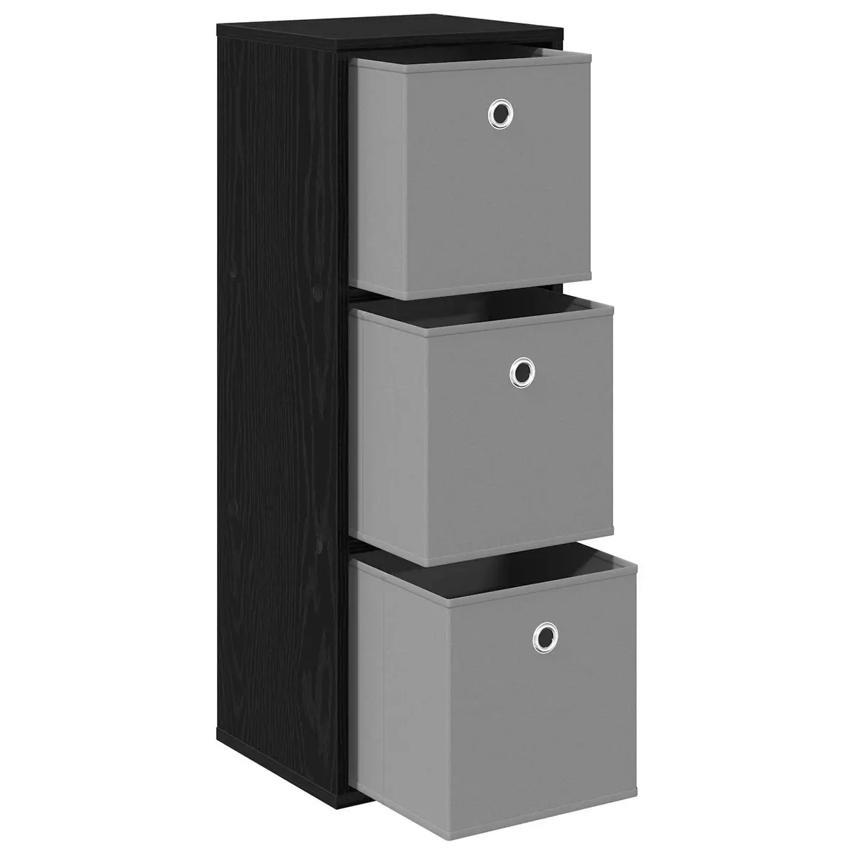 Sideboard Modern Black Oak 30.5 x 27 x 84.5 cm Engineered Wood Storage Cabinet