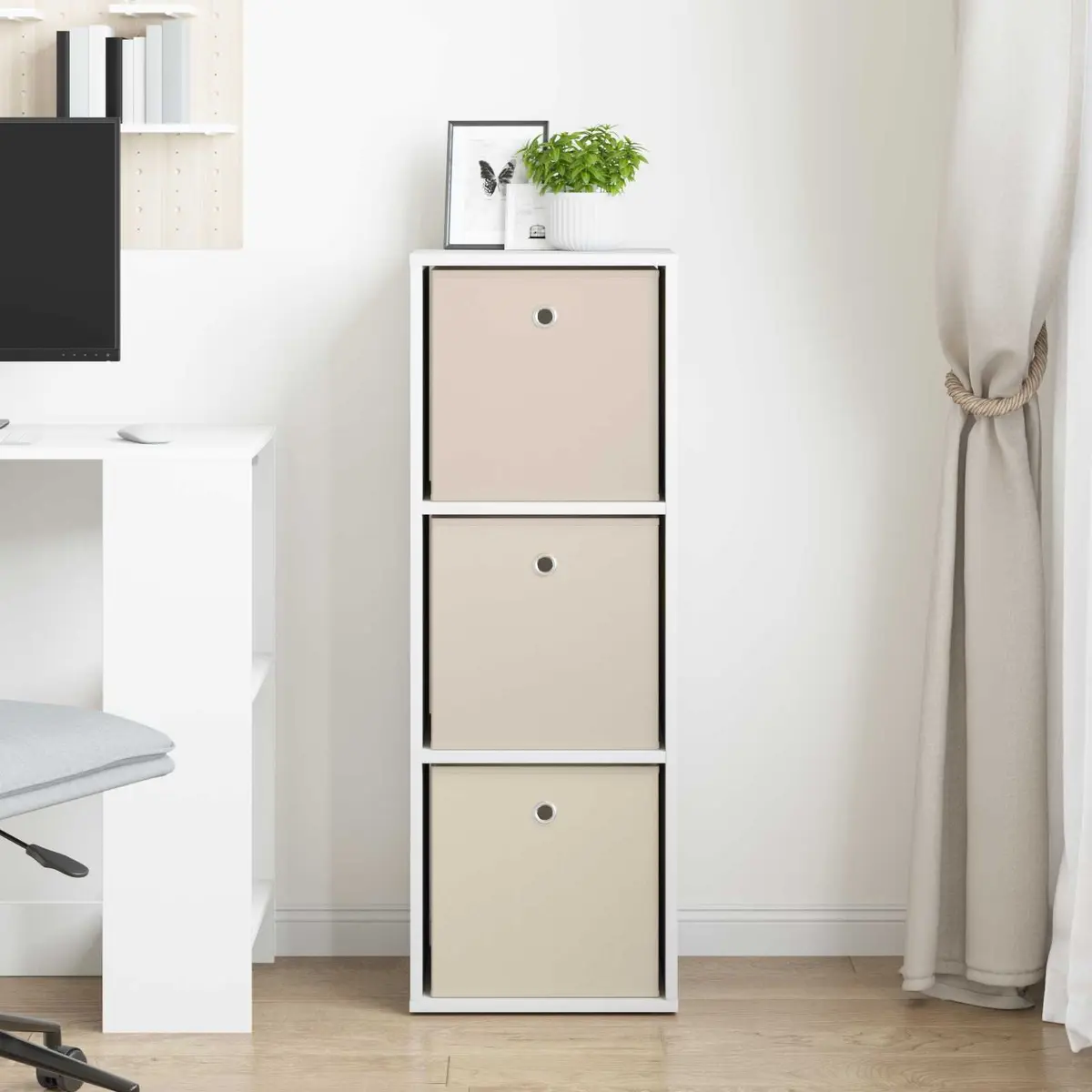 White Sideboard with Drawer Modern Storage Cabinet Living Room Furniture