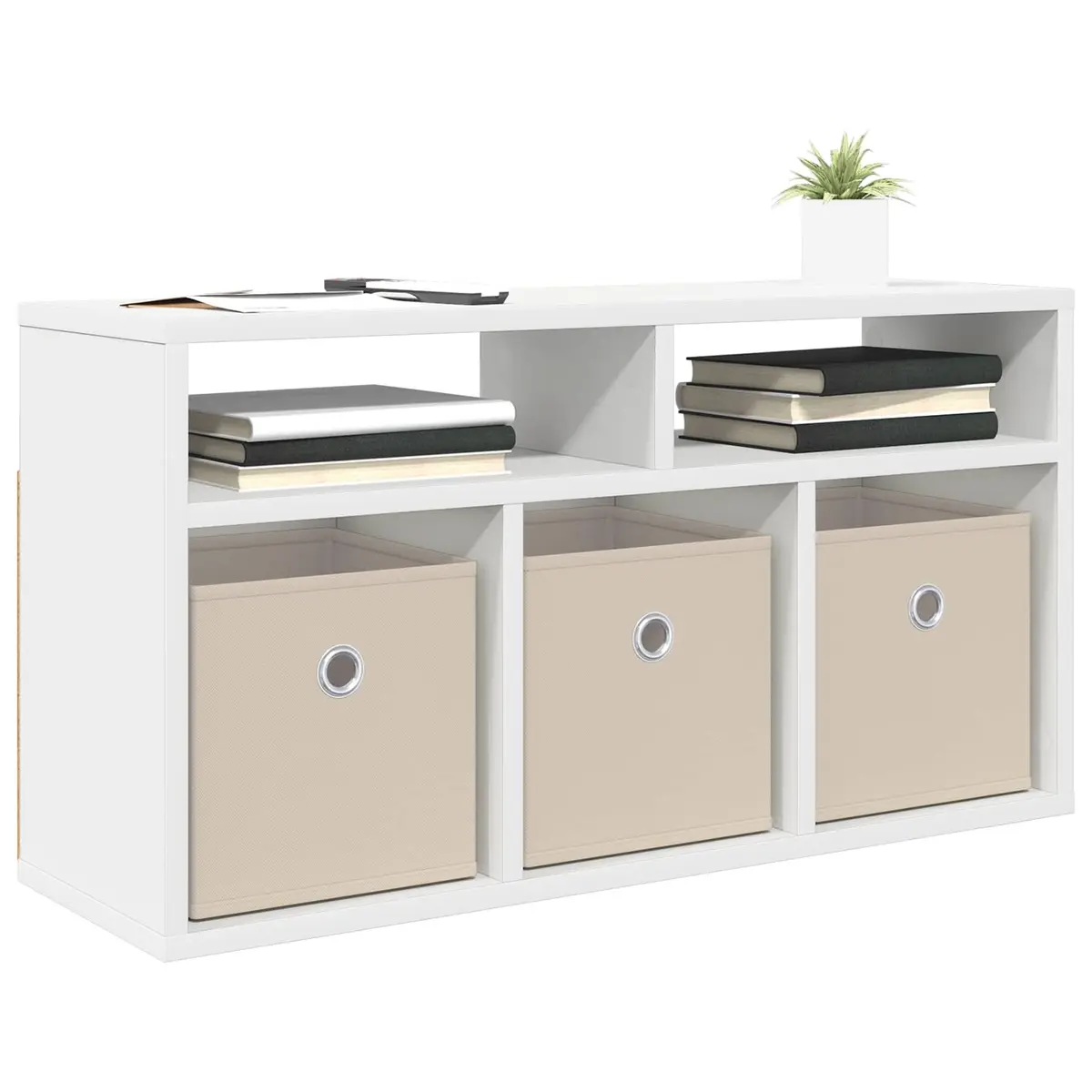 Lowboard TV Unit White Modern 72cm Engineered Wood