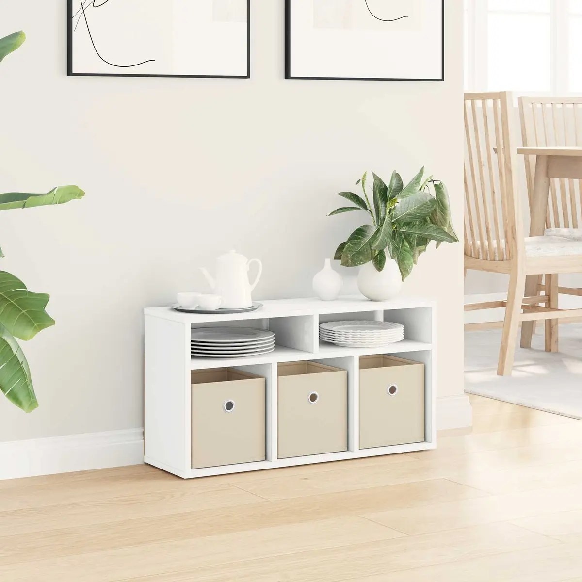 Lowboard TV Unit White Modern 72cm Engineered Wood
