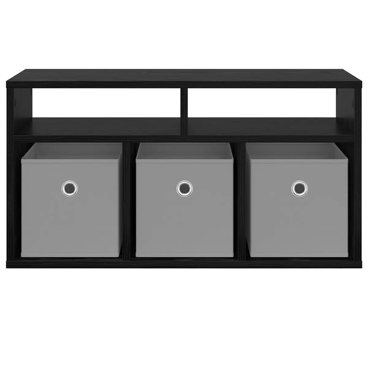 Lowboard TV Unit Black Oak Modern 72 x 22.5 x 38 cm Engineered Wood