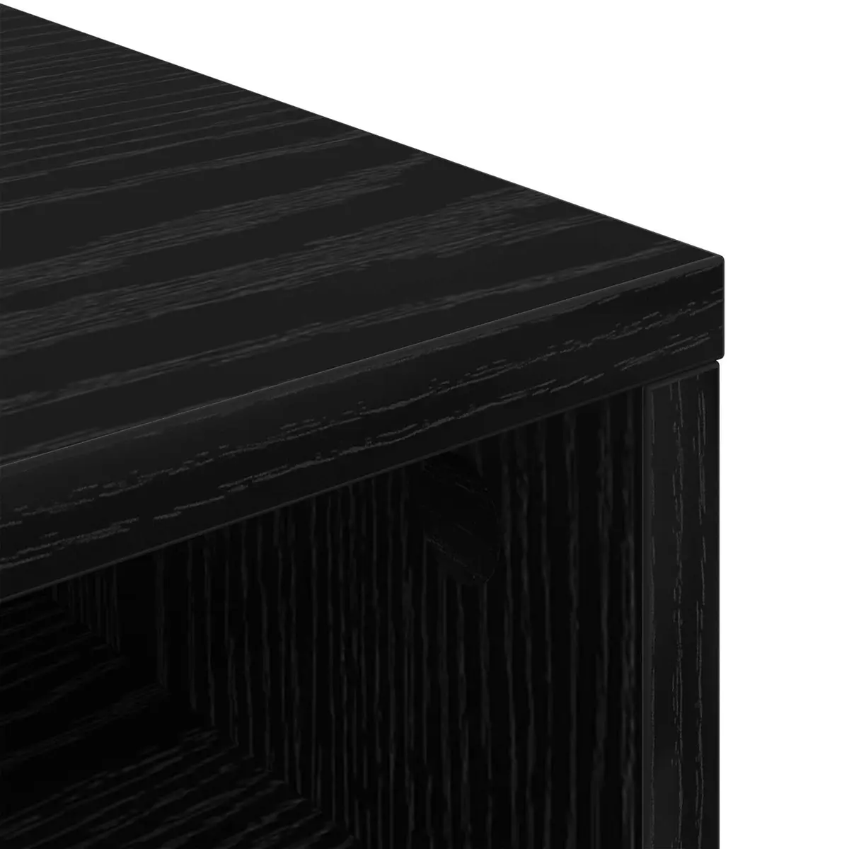 Lowboard TV Unit Black Oak Modern 72 x 22.5 x 38 cm Engineered Wood