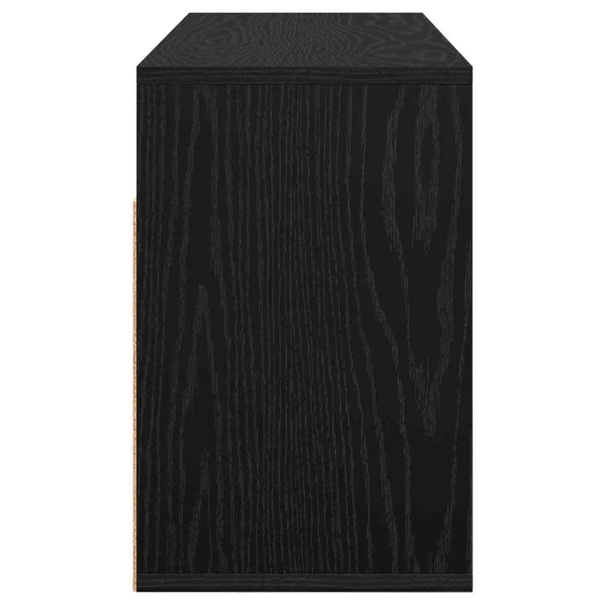 TV Stand Modern Lowboard 87cm Black Oak Engineered Wood