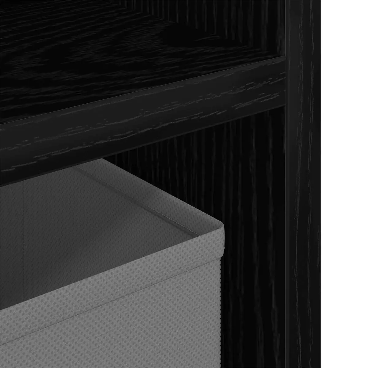 TV Stand Modern Lowboard 87cm Black Oak Engineered Wood