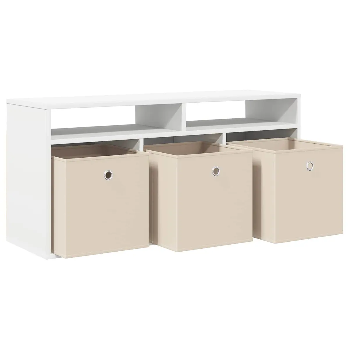 Modern White Lowboard TV Unit Storage Cabinet with Drawer Living Room Furniture